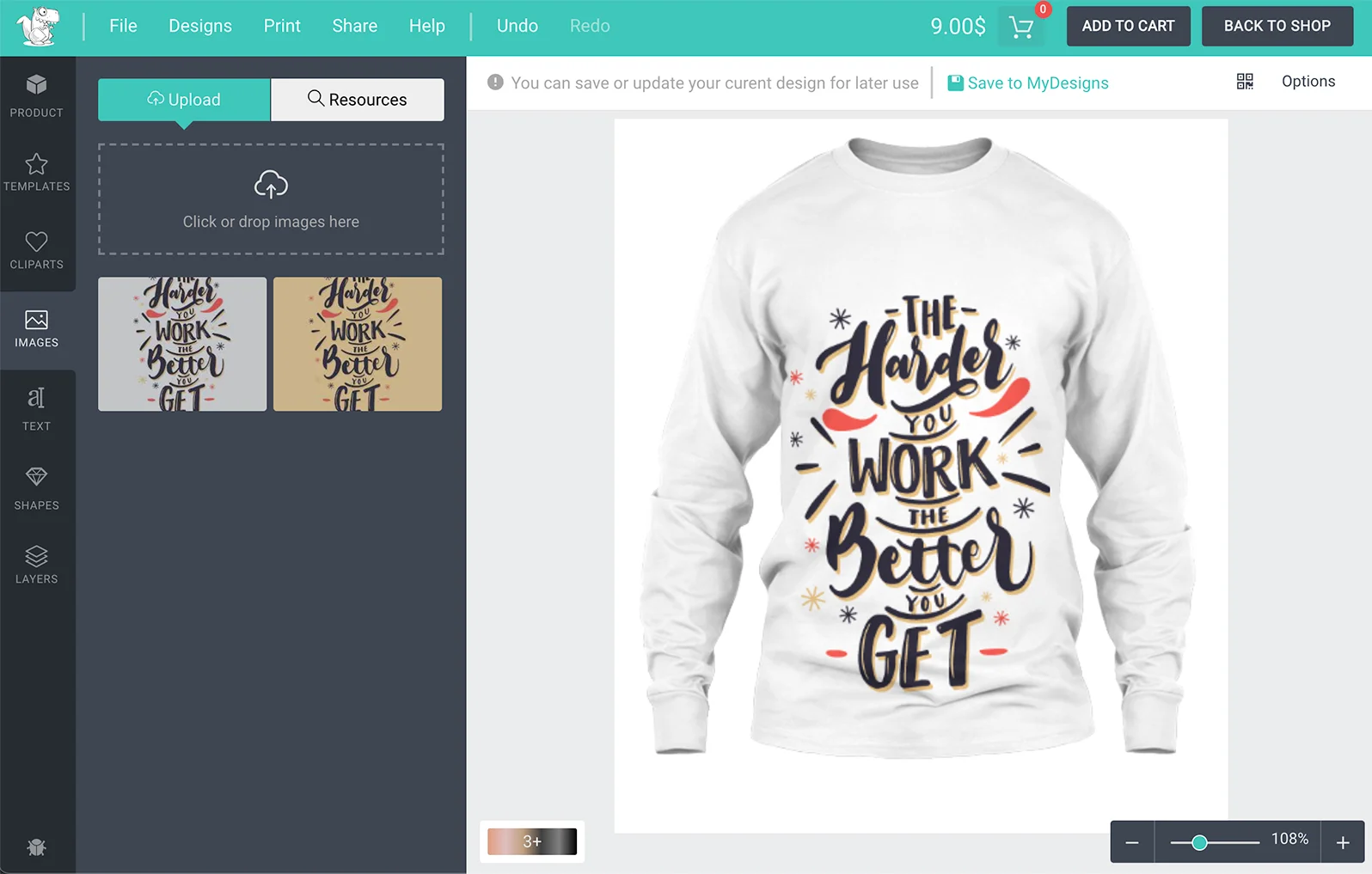 Lumise product designer